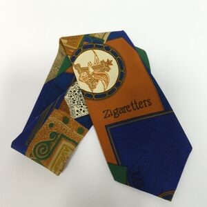 Vintage Prince Gino Zigarettes Hand Sewn Silk Tie Italy 3.5" X 53"